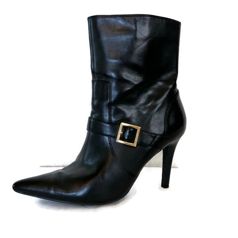 Elegant Black Leather Ankle Boots